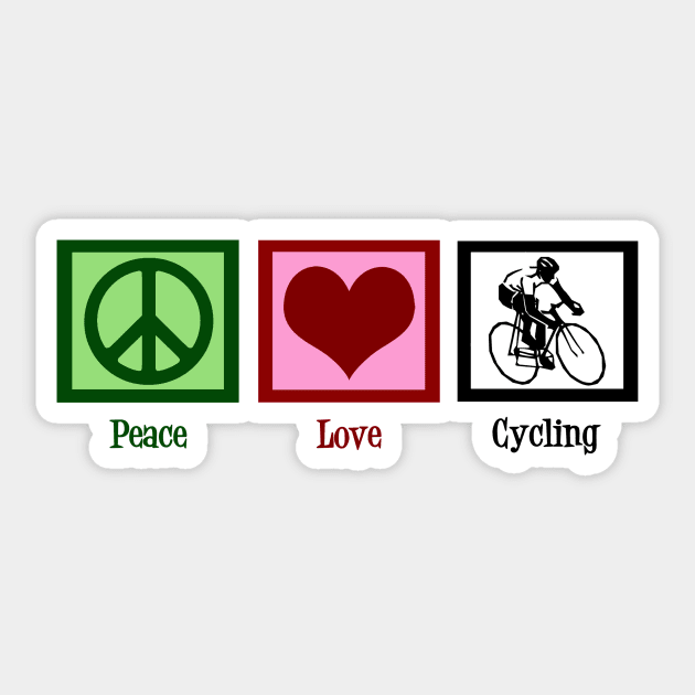 Peace Love Cycling Sticker by epiclovedesigns